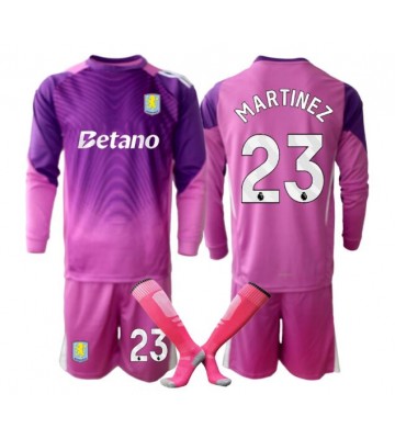 Aston Villa Emiliano Martinez #23 Goalkeeper Replica Third Stadium Kit for Kids 2025-26 Long Sleeve (+ pants)